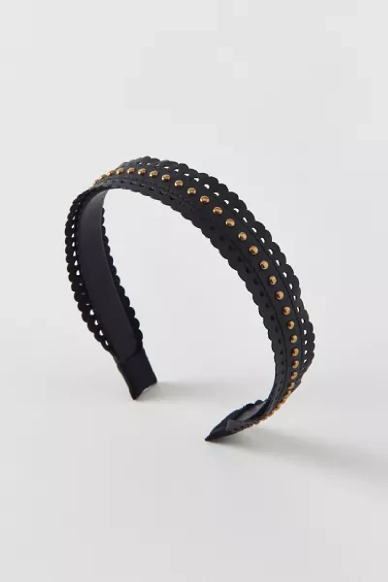 Studded Faux Leather Headband