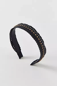 Studded Faux Leather Headband