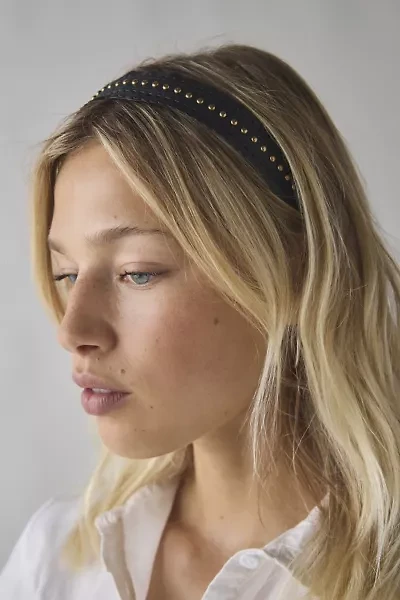 Studded Faux Leather Headband