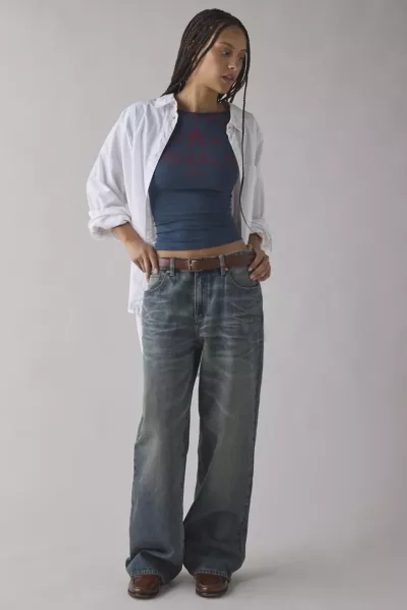 NYC Graphic Off-The-Shoulder Slim Tee