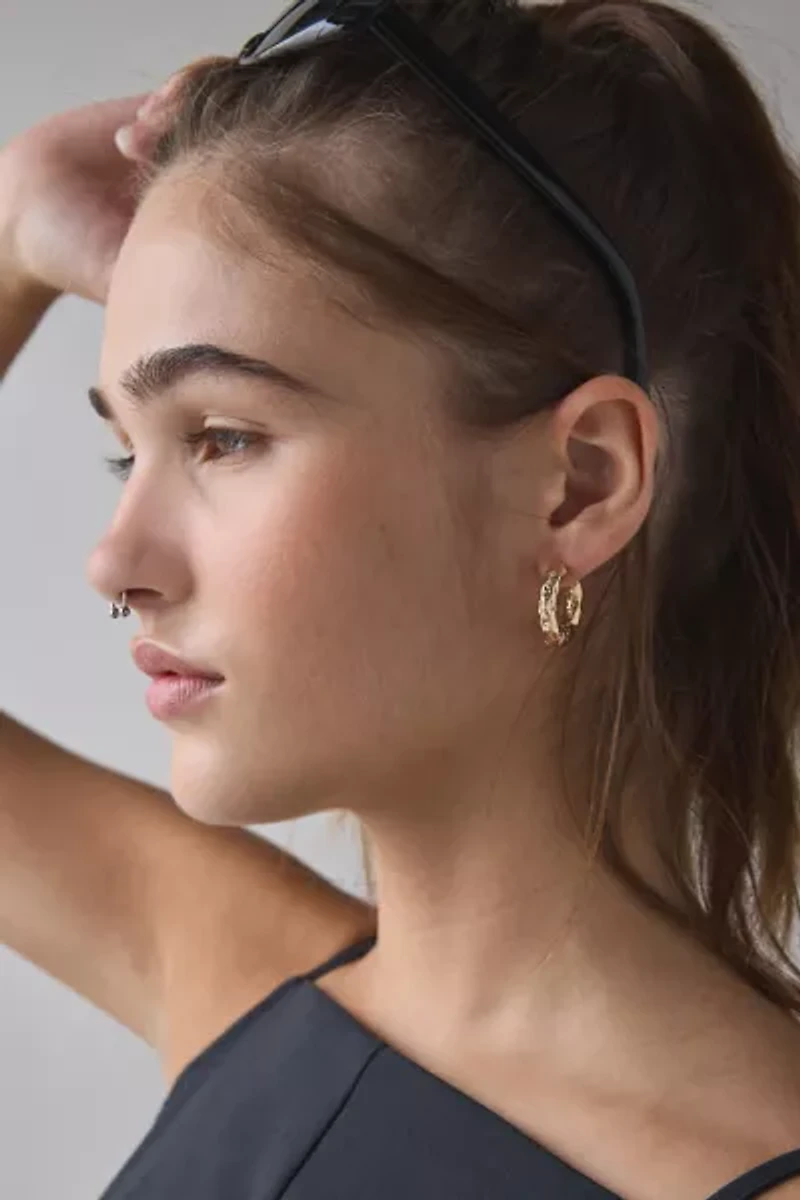 Siena Textured Hoop Earring