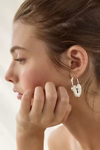 Athena Heart Lock Hoop Earring