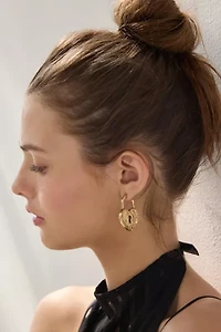 Athena Heart Lock Hoop Earring