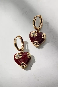Sonia Delicate Heart Charm Huggie Hoop Earring