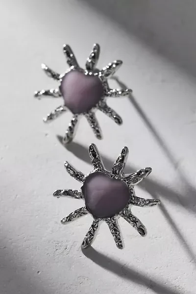 14k Gold Plated Sunburst Stud Earring
