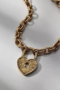 Athena Heart Padlock Pendant Necklace