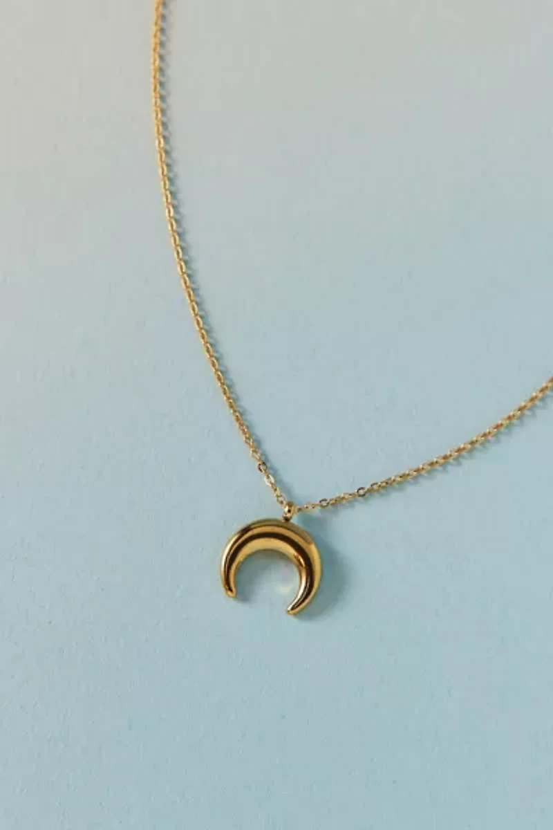 Waterproof Annie Crescent Pendant Necklace