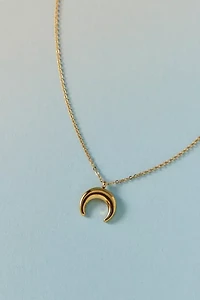 Waterproof Annie Crescent Pendant Necklace
