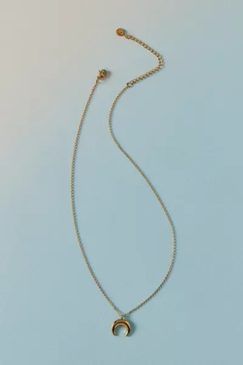 Waterproof Annie Crescent Pendant Necklace