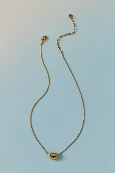 Waterproof Lydia Puffy Heart Pendant Necklace