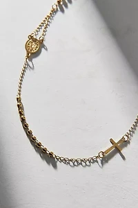 Waterproof Rosie Cross Strand Necklace