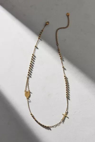 Waterproof Rosie Cross Strand Necklace