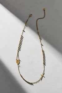 Waterproof Rosie Cross Strand Necklace