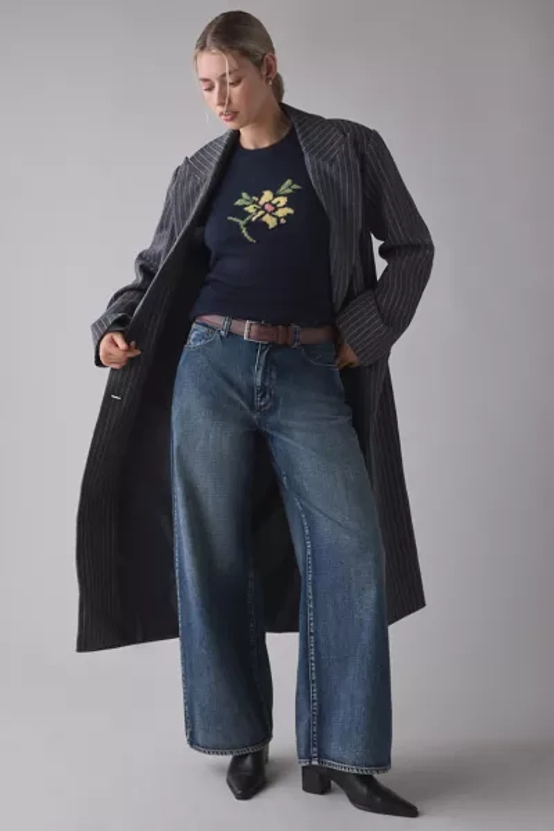 BDG Riley Graphic Long Sleeve Layered Sweater