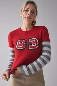 BDG Riley Graphic Long Sleeve Layered Sweater
