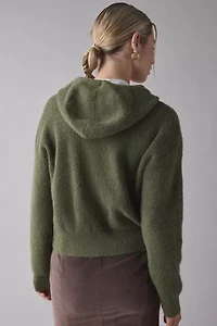 BDG Connie Ribbed Knit Hoodie Cardigan