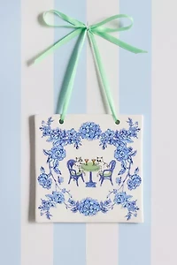 Tea Party Ceramic Hanging Wall Tile