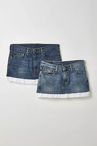 ReMADE By UO Gummy Denim Shirt Trim Mini Skirt