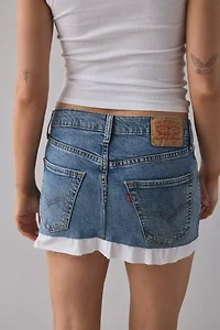 ReMADE By UO Gummy Denim Shirt Trim Mini Skirt