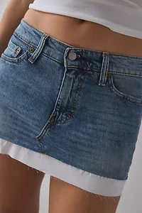 ReMADE By UO Gummy Denim Shirt Trim Mini Skirt