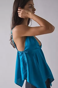 UO Spellbound Satin Hanky Hem Babydoll Cami