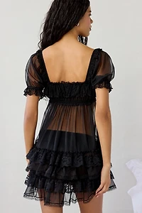 Out From Under Sweetie Pie Lace Trim Ruffle Sleep Dress