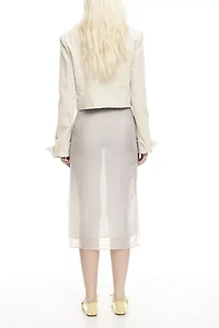 Lioness Paradise Side-Slit Sheer Midi Skirt