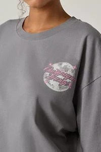 NYC Champagne Lounge Disco Ball Graphic T-Shirt Dress