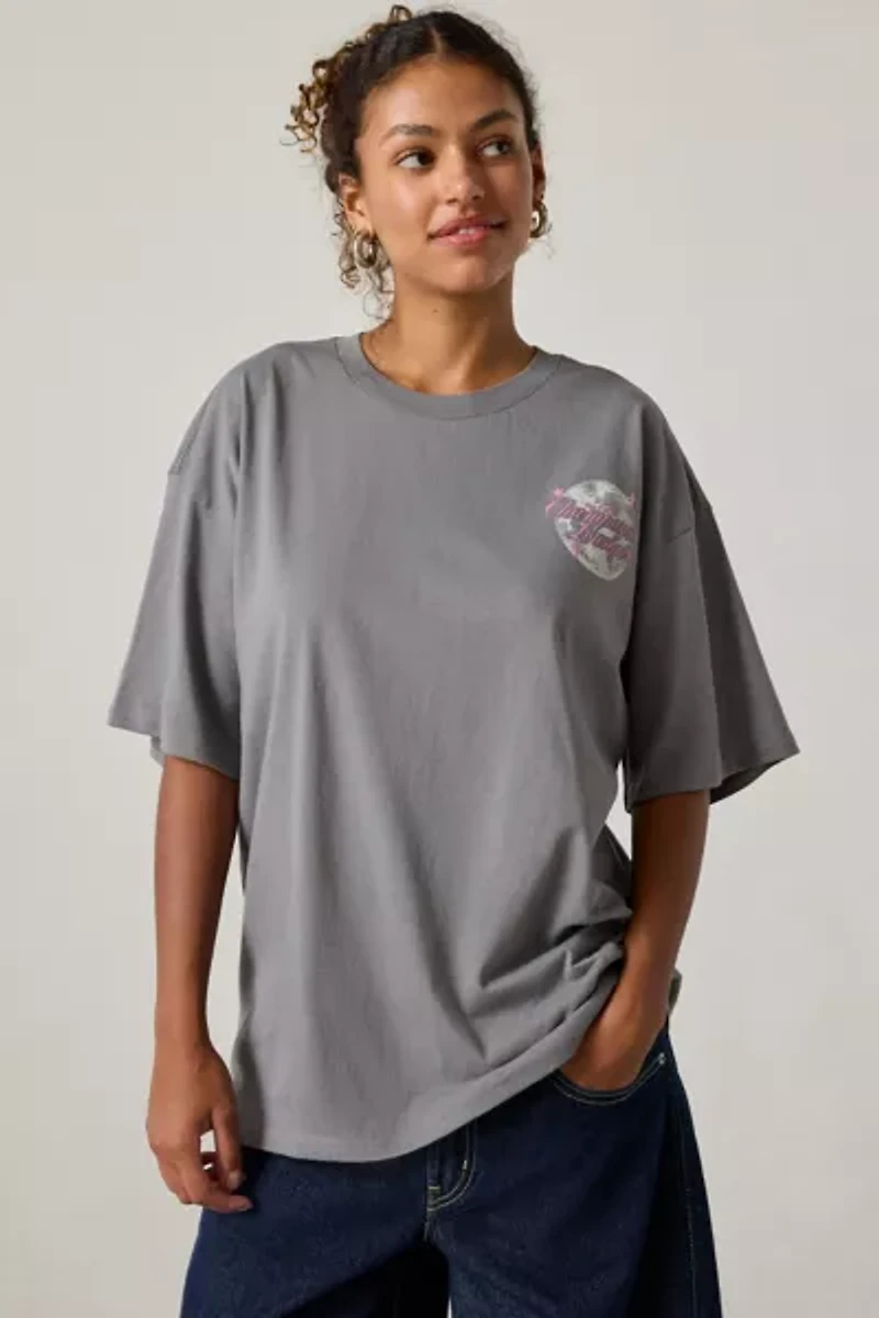 NYC Champagne Lounge Disco Ball Graphic T-Shirt Dress
