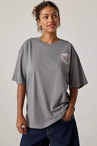 NYC Champagne Lounge Disco Ball Graphic T-Shirt Dress