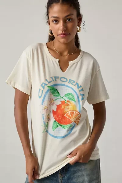 California Oranges Graphic Notched V-Neck Tee