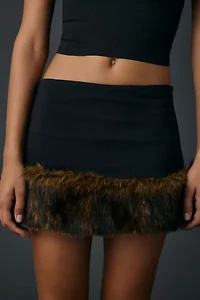 UO Fur-Ever Fine Faux Fur Trim 2-Piece Skirt Set