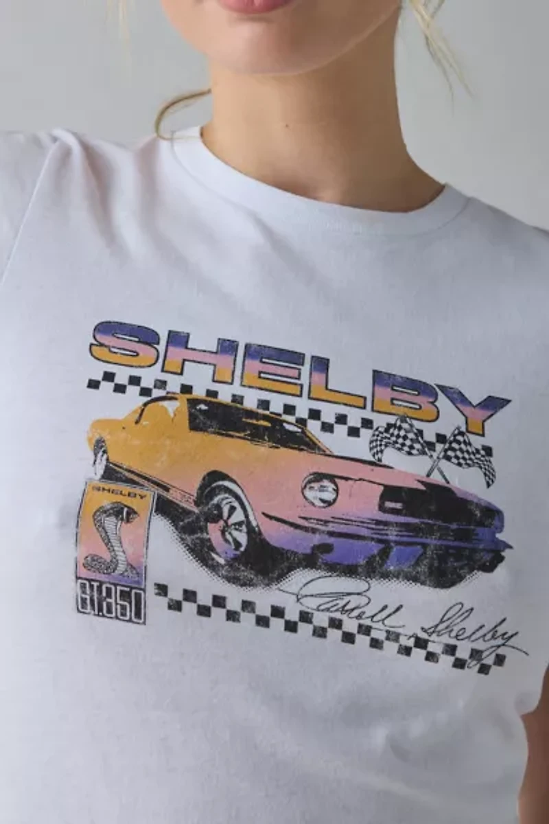 Shelby Race Car Checkerboard Graphic Baby Tee