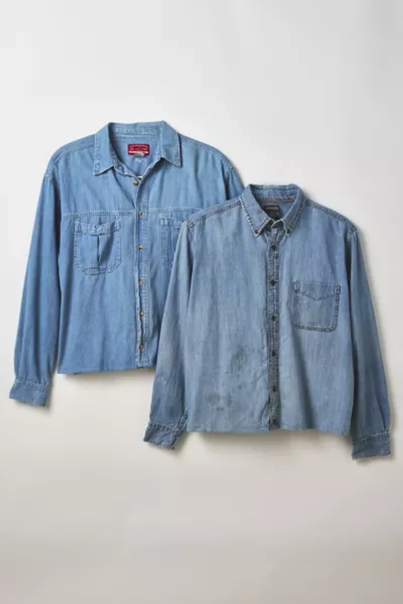 ReMADE By UO Chambray Cutoff Shirt