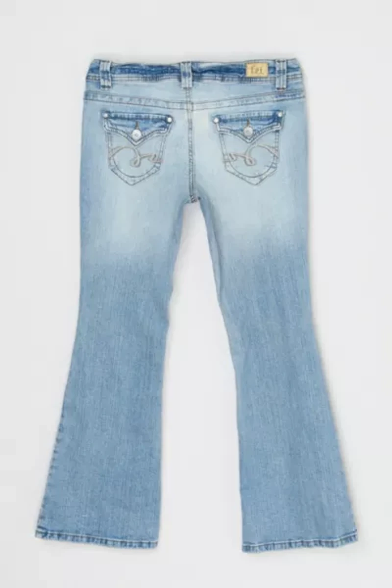 Vintage Y2k Faded Light-wash Boot-cut Jeans
