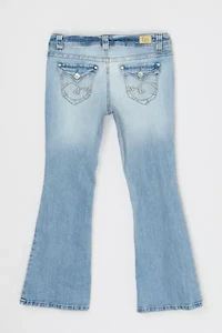 Vintage Y2k Faded Light-wash Boot-cut Jeans