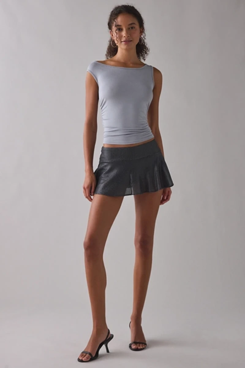 Kimchi Blue Audrey Semi-Sheer Shimmer Knit Mini Skirt