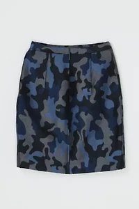Vintage Y2k Dark-Blue Jacquard Mini Skirt