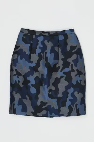 Vintage Y2k Dark-Blue Jacquard Mini Skirt
