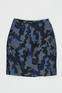 Vintage Y2k Dark-Blue Jacquard Mini Skirt