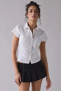 Kimchi Blue Sailor Ponte Pleated Micro Mini Skort