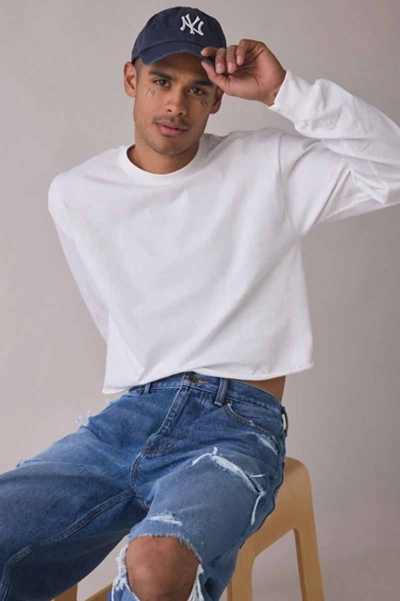 ReMADE By UO Cropped & Boxy Long Sleeve Tee