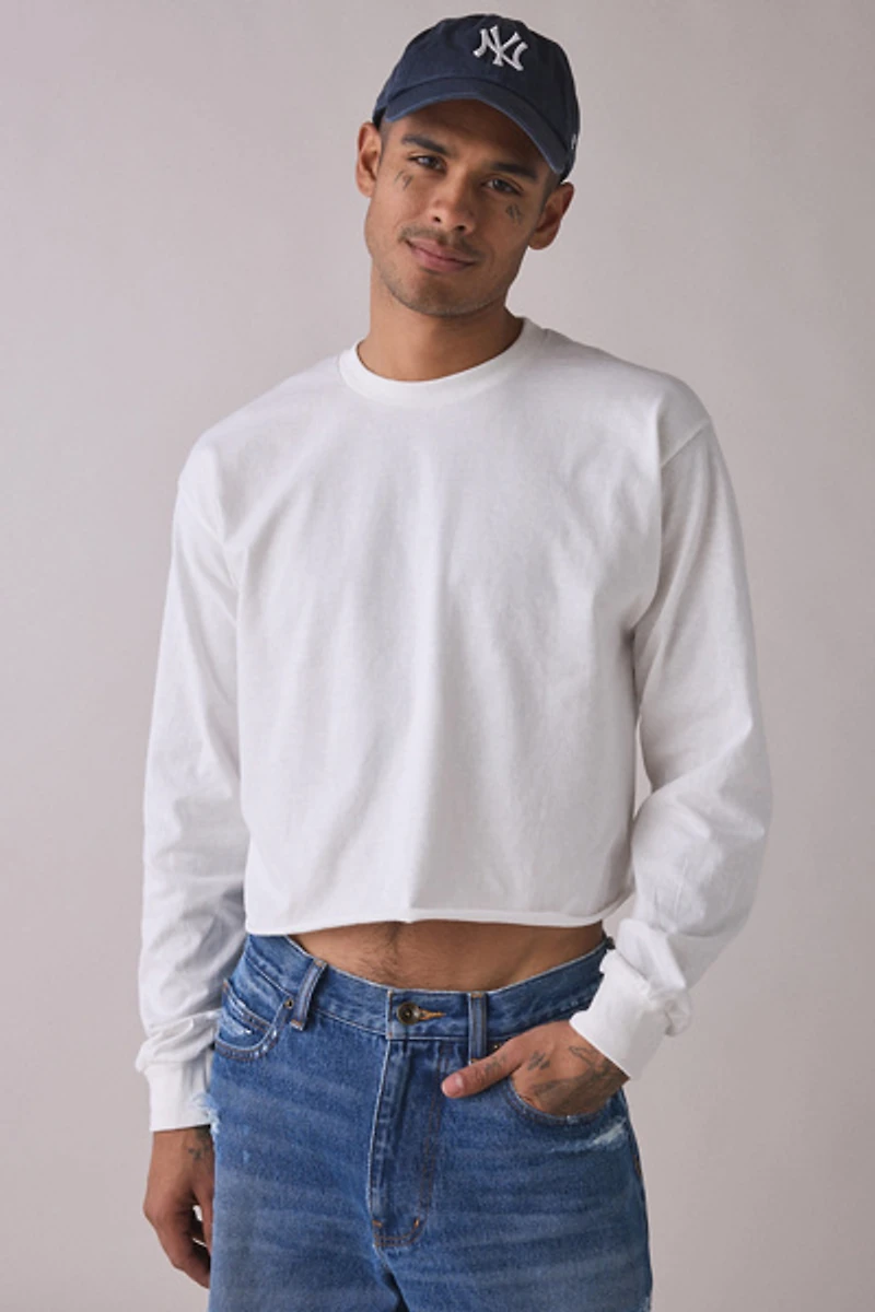 ReMADE By UO Cropped & Boxy Long Sleeve Tee