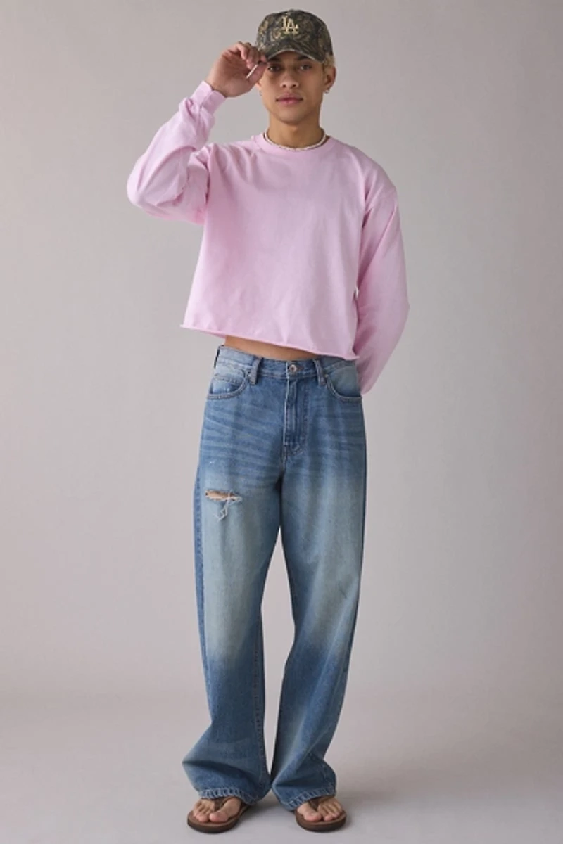 ReMADE By UO Cropped & Boxy Long Sleeve Tee