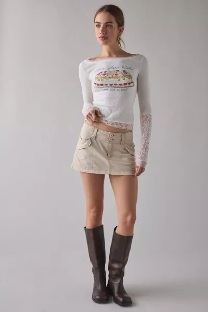 Kimchi Blue Double Trouble Twofer Layered Graphic Long Sleeve Tee