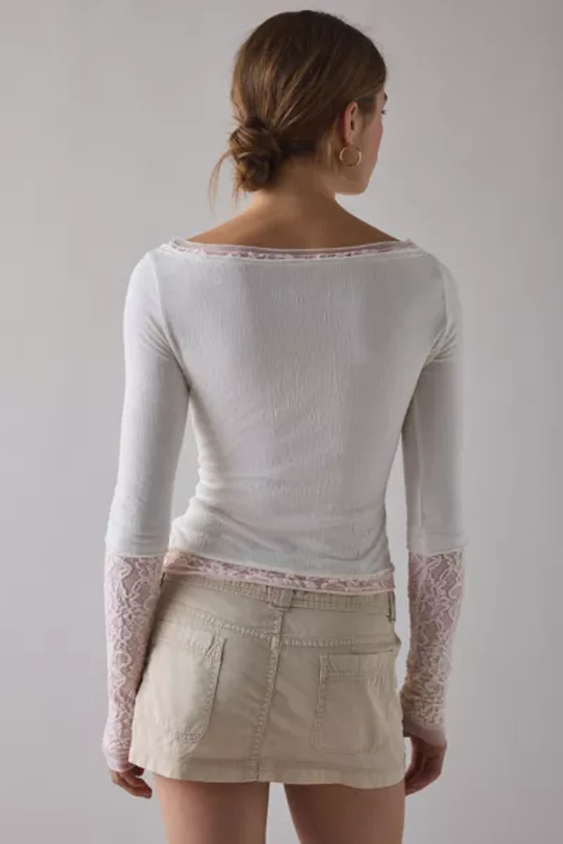 Kimchi Blue Double Trouble Twofer Layered Graphic Long Sleeve Tee