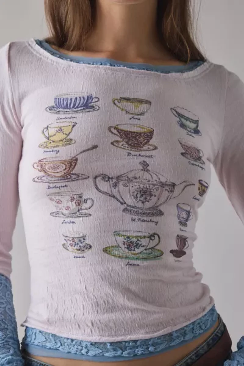 Kimchi Blue Double Trouble Twofer Layered Graphic Long Sleeve Tee