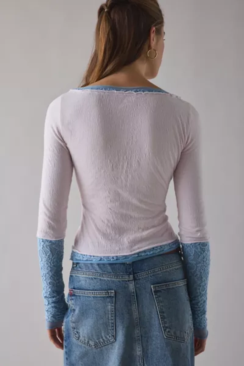 Kimchi Blue Double Trouble Twofer Layered Graphic Long Sleeve Tee