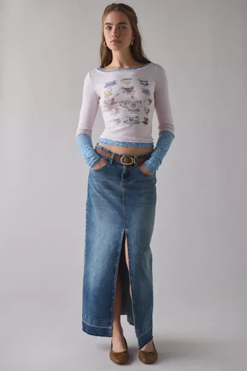 Kimchi Blue Double Trouble Twofer Layered Graphic Long Sleeve Tee