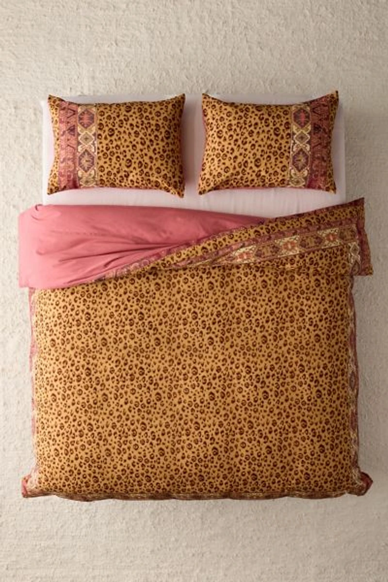Boho Cheetah Border Duvet Cover